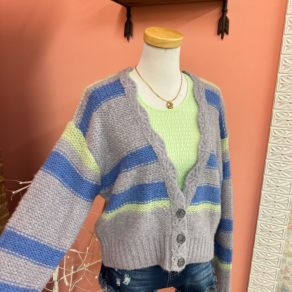Free People Fine Time Striped Cardigan - Picture 2 of 4